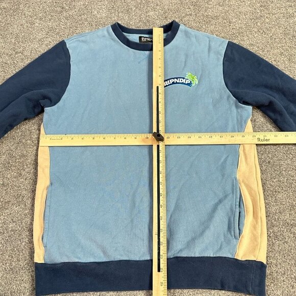 Ripndip Sweatshirt M Blue Cat Pyramid Embroidered Double Sided - Picture 3 of 11